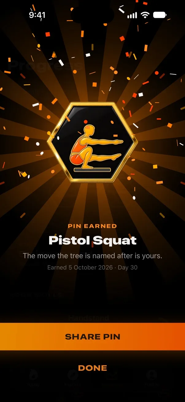 A Pistol Squat pin, just earned